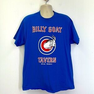 Port & Company - Billy Goat Tavern Chicago IL CHEEZBORGER! Blue T Shirt Size XL